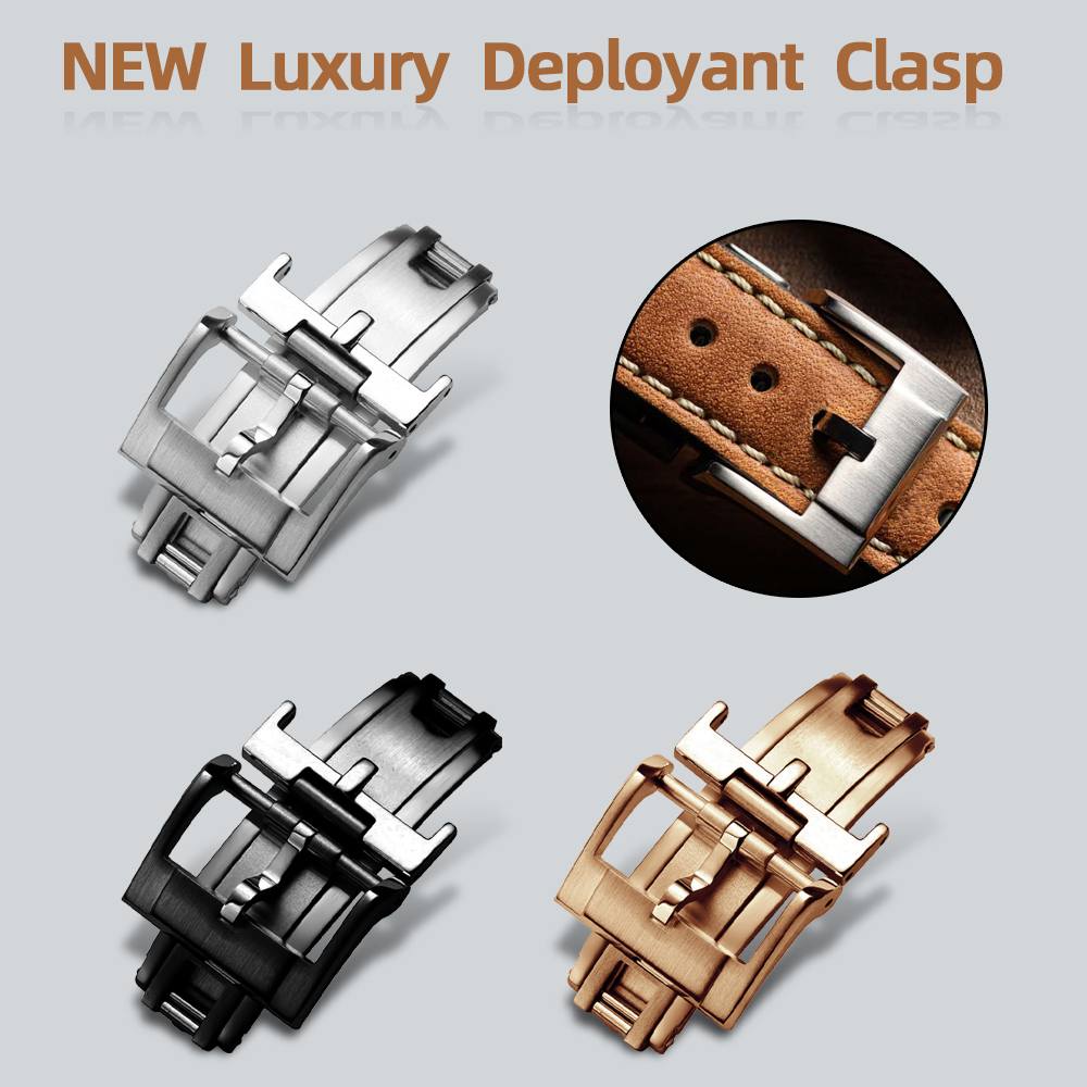 Luxury Watch Strap - NUOVO Chiusura Deployante di Lusso 16mm