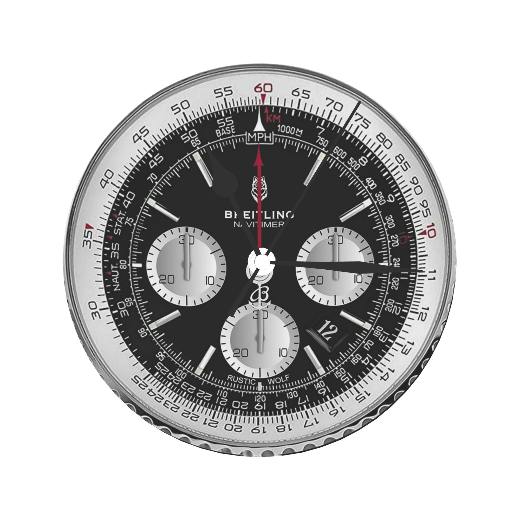 Luxury Watch Wall Clock - Orologio da parete di lusso nero