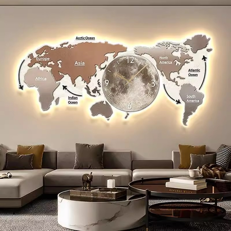 Luxury Watch Wall Clock - Orologio da Parete Luminoso con Mappa